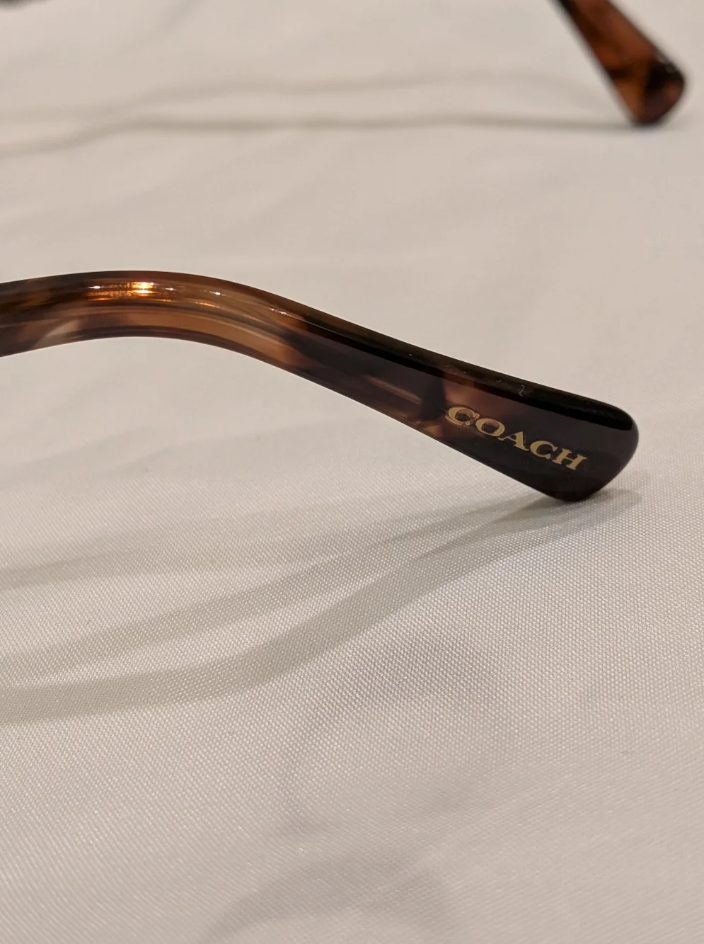 Coach Rose Gold Metal Eyeglasses with Tortoise Temples and Crystal Accents - Picture 10 of 16